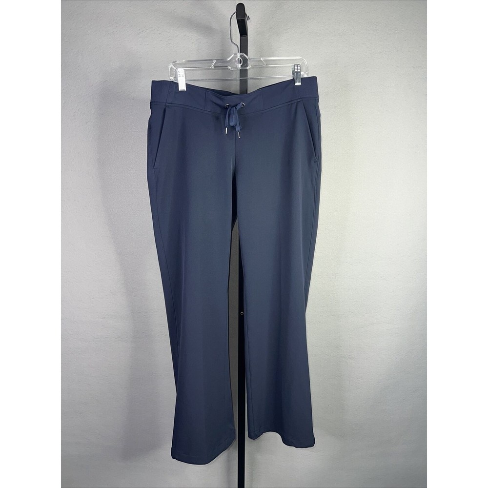 Athleta Pants Womens 12 Blue Midtown Athleisure Straight Leg Pockets Drawstring